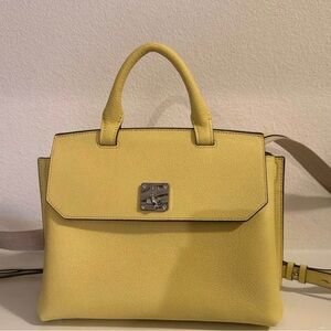 MCM Yellow Satchel Bag